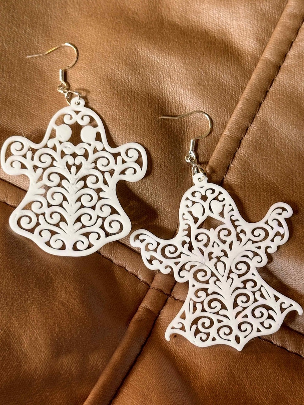 White Ghost Boho Drop Earrings - Women Accessories